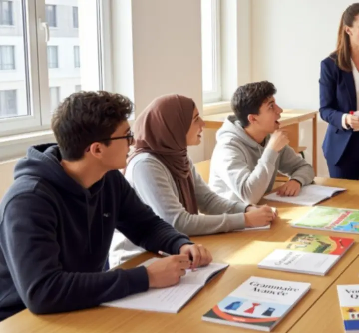 Enseignant de français YouFollowMe animant une leçon interactive